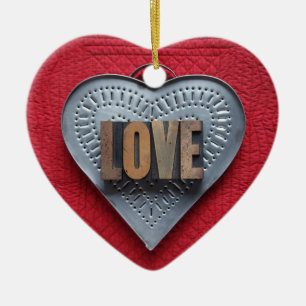 Zinnherz-Liebe-Herzverzierung Keramik Ornament