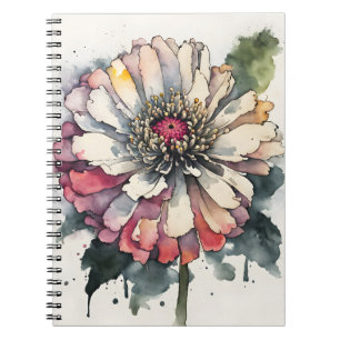 Zinnia - Aquarellblumen Notizblock