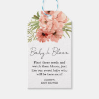 Zinnia-Baby-Shower-Samengruß-Tags
