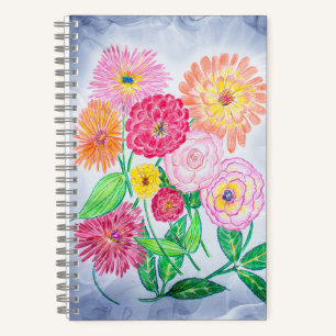 Zinnia Blume Kunst, Dichtung und Musik Notizbuch