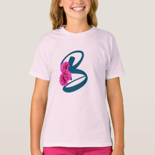 Zinnia Blume Monogramm Initial B T-Shirt