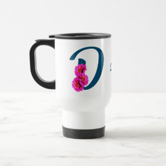 Zinnia Blume Monogramm Initial D Ihr Name Reisebecher