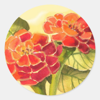 Zinnia-Blumen-Aufkleber Runder Aufkleber