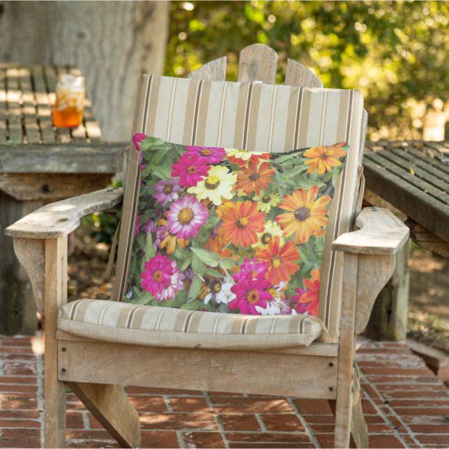 Zinnia Blumengarten Kissen (Stuhl )