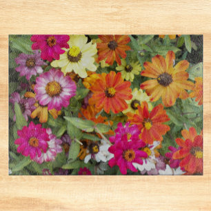 Zinnia Blumengarten Schneidebrett