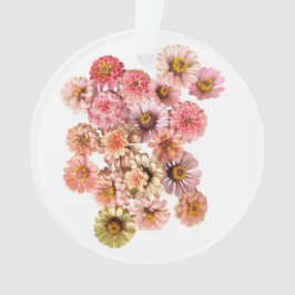 Zinnia Collage Ornament