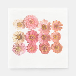 Zinnia Collage Paper Napkin Serviette
