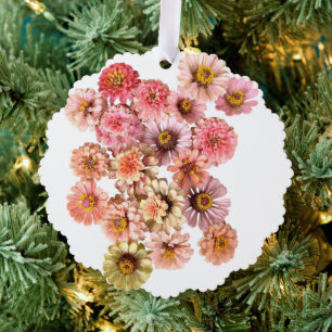 Zinnia Collage Paper Ornament Card