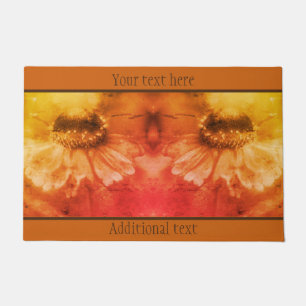 Zinnia Daisy Blume in Sepia Vintag Personalisiert Fußmatte