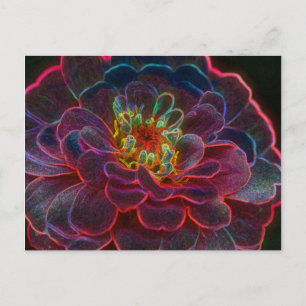 Zinnia Digital Art Flower Fotokarte Postkarte