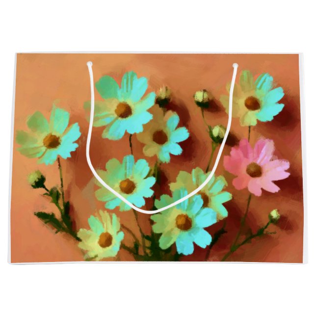 Zinnia Elegans Blume Große Geschenktüte (Vorderseite)