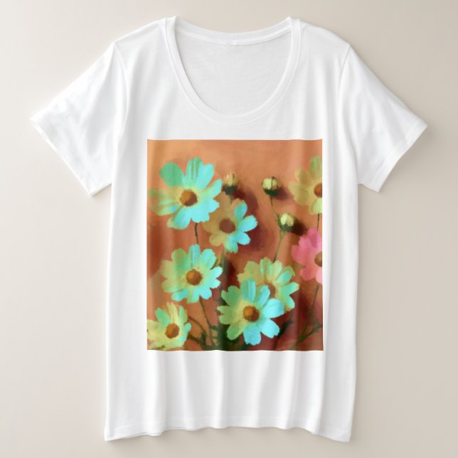 Zinnia Elegans Blume Große Größe T-Shirt (Design vorne)