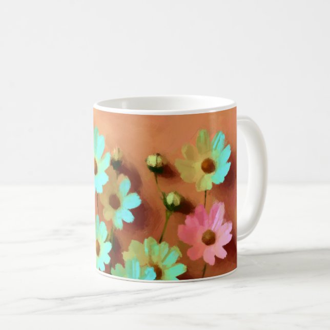 Zinnia Elegans Blume Kaffeetasse (VorderseiteRechts)