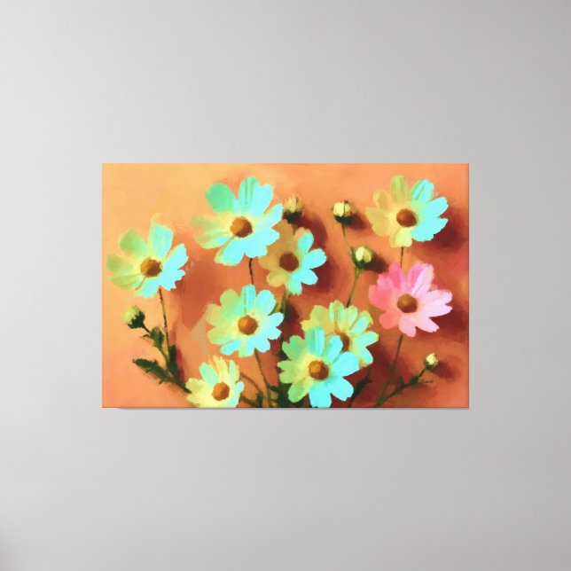 Zinnia Elegans Expressive Style Leinwanddruck (Vorderseite)