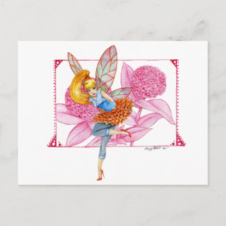 Zinnia Fairy Postcard Postkarte