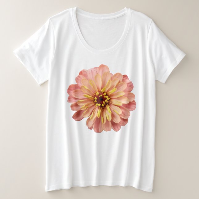 Zinnia Floral Blume Naturfotografie Große Größe T-Shirt (Design vorne)