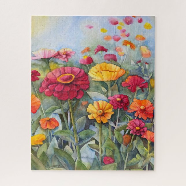 Zinnia Garden (520 Stück Puzzle, 16x20) Puzzle (Vertikal)