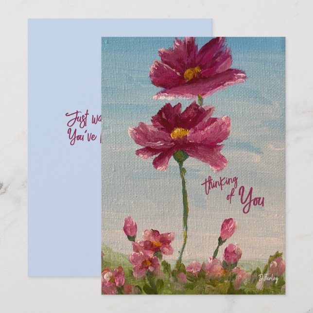 Zinnia garden Notecard Dankeskarte (Vorne/Hinten)