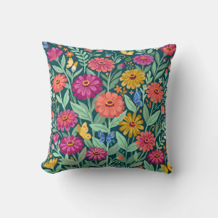 Zinnia-Gartenkissen – Florales Wurfkissen Kissen