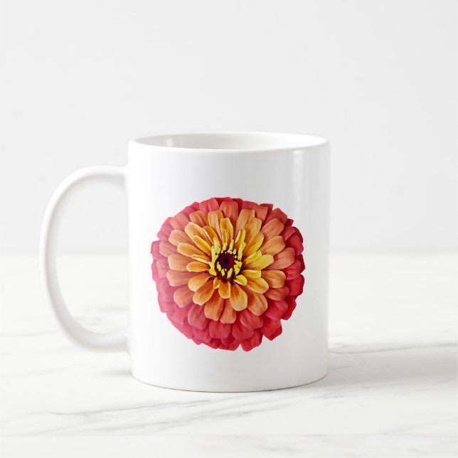 Zinnia in Orange-Schatten Kaffeetasse (Links)