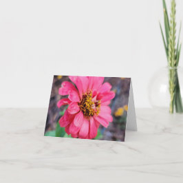 Zinnia-Notizkarte - Originalfotografie Dankeskarte