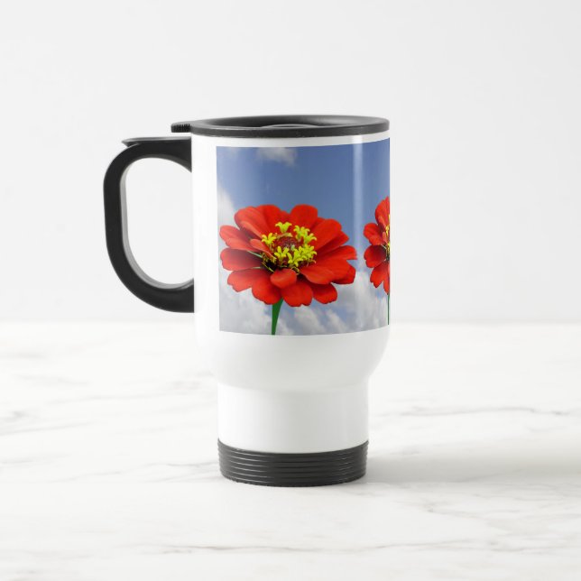 Zinnia Rote Blume Tasse (Links)