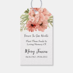 Zinnia Seed Packet Memorial Beerdigung Tags Geschenkanhänger