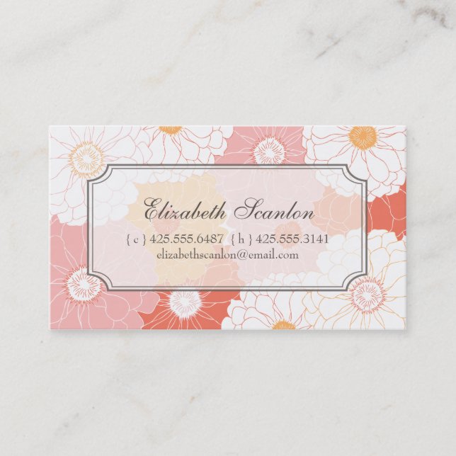 Zinnia-Telefonkarte Telefonnummerkarte (Vorderseite)