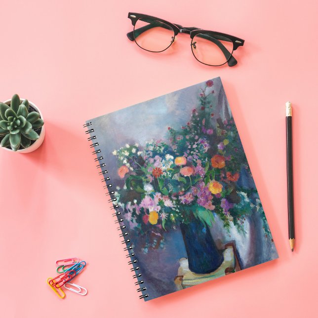 Zinnia und Asters | Arthur Beecher Carles Notizblock (Von Creator hochgeladen)