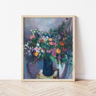 Zinnia und Asters   Arthur Beecher Carles Poster