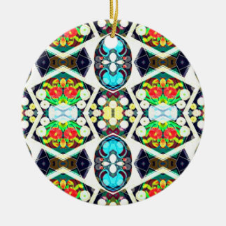 Zinnias Blue Keramik Ornament