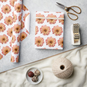 Zinnias Blume Naturfotografie Muster Geschenkpapier