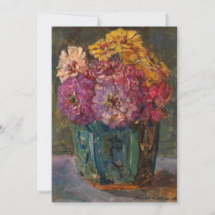 Zinnias in einem grünen Jar   Floris Verster