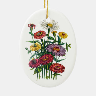 Zinnias Keramikornament