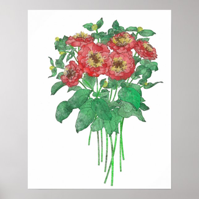 Zinnias Poster (Vorne)
