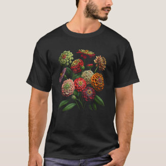 Zinnien Blumenstrauß Design T-Shirt