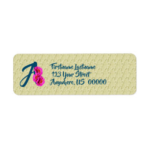 Zinnienblumen-Monogramm Initiale A Adresse