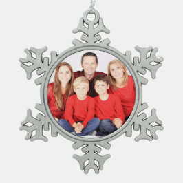 Zinnschneeflocken, Foto hinzufügen Schneeflocken Zinn-Ornament