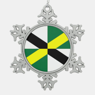 Zinnschneeflocken mit Monterey Flag Schneeflocken Zinn-Ornament