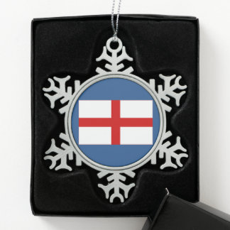 Zinnschneeklocke Englische Flagge Weihnachtsdekora Schneeflocken Zinn-Ornament