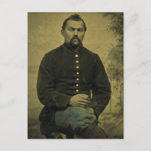 Zinnsoldat der Union aus dem Bürgerkrieg-Tintype Postkarte