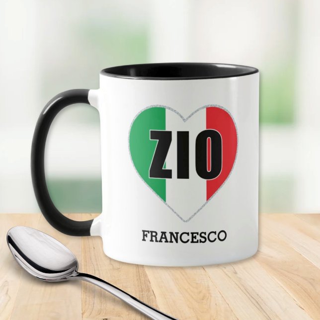 ZIO Italian Uncle Flag Herz Tasse (Zio Italian Mug
Flag of Italy Heart
Personalized Gift for Uncle)
