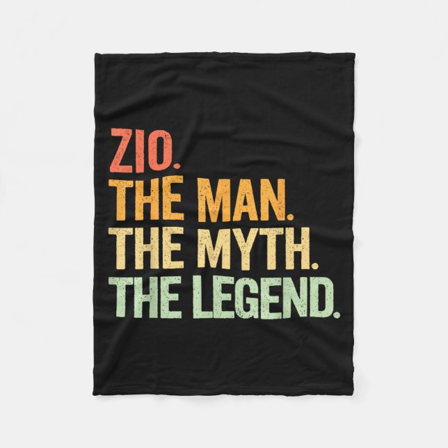 Zio Man Myth Legend Retro Artwork Fleecedecke (Vorderseite)