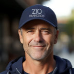 Zio personalisiert bestickte Cap Italian Onkel Bestickte Baseballkappe<br><div class="desc">Zio Persönlich bestickte Cap Onkel Italienisch Silysicilian italy sicily. weiße Baseballkappe mit Gray Faden Zio. Personalisierter Name im Graufaden. Baseballkappe des italienischen Onkels</div>