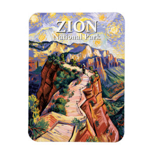 Zion Angels Landing Wanderweg Farbiger Van Gogh Magnet