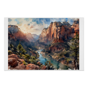 Zion Canyon bei Sonnenaufgang,  Poster