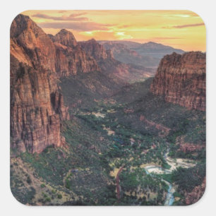 Zion Canyon Nationalpark Quadratischer Aufkleber