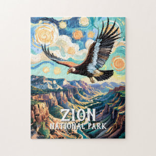 Zion Canyon Vogel Kalifornischer Kondor Lebendig V Puzzle