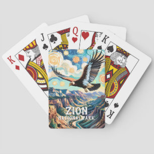 Zion Canyon Vogel Kalifornischer Kondor Lebendig V Spielkarten
