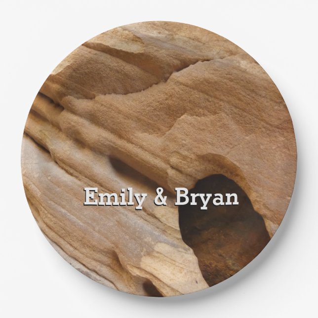 Zion Canyon Wall I Abstrakt Naturfotografie Pappteller (Vorderseite)